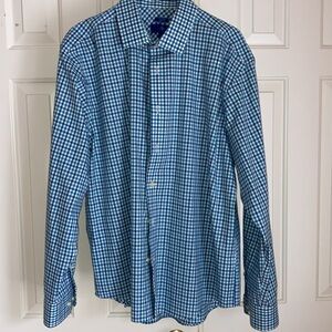 XXL men’s blue checkered button down shirt